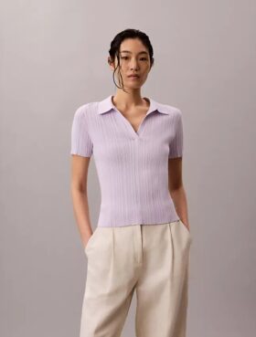 Camiseta polo de algodón acanalado suave