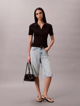 Camiseta polo de algodón acanalado suave