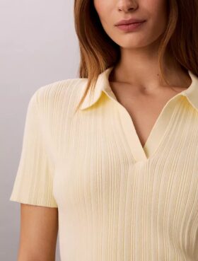 Camiseta polo de algodón acanalado suave