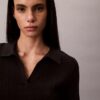 Camiseta polo de algodón acanalado suave Camiseta polo de algodón acanalado suave