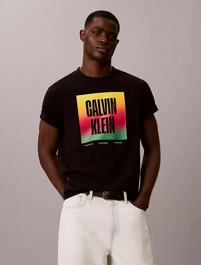 Camiseta sencilla con bloque del logotipo del Orgullo Camiseta sencilla con bloque del logotipo del Orgullo