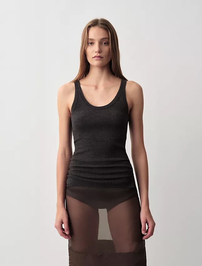 Camiseta sin mangas con canalé Ella Camiseta sin mangas con canalé Ella