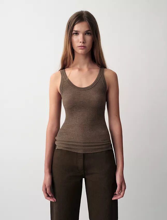 Camiseta sin mangas con canalé Ella Camiseta sin mangas con canalé Ella