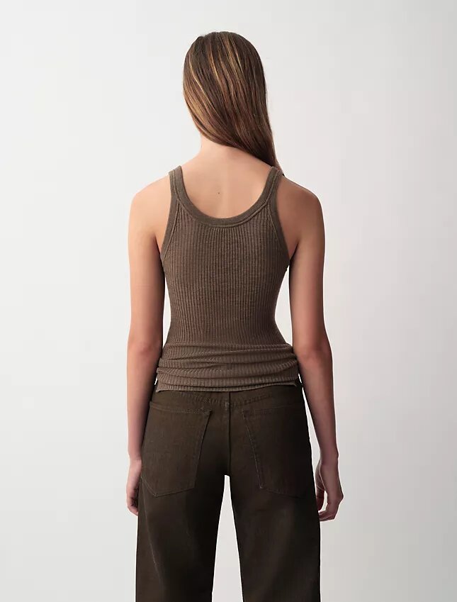 Camiseta sin mangas con canalé Ella Camiseta sin mangas con canalé Ella