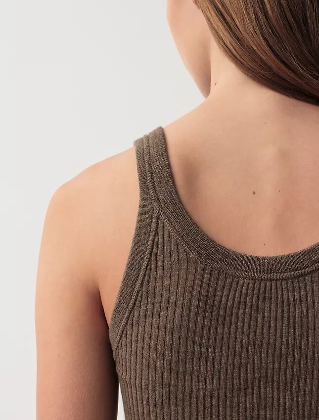 Camiseta sin mangas con canalé Ella Camiseta sin mangas con canalé Ella
