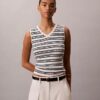 Camiseta sin mangas con cuello en V acanalado Camiseta sin mangas con cuello en V acanalado