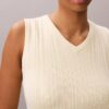 Camiseta sin mangas con cuello en V acanalado Camiseta sin mangas con cuello en V acanalado