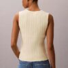 Camiseta sin mangas con cuello en V acanalado Camiseta sin mangas con cuello en V acanalado