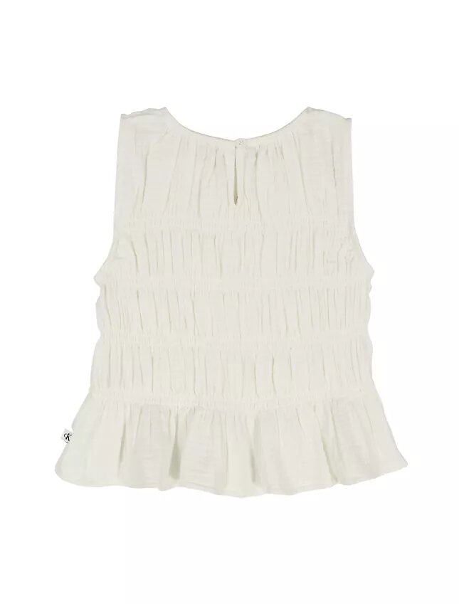 Camiseta sin mangas con fruncidos para niñas Camiseta sin mangas con fruncidos para niñas