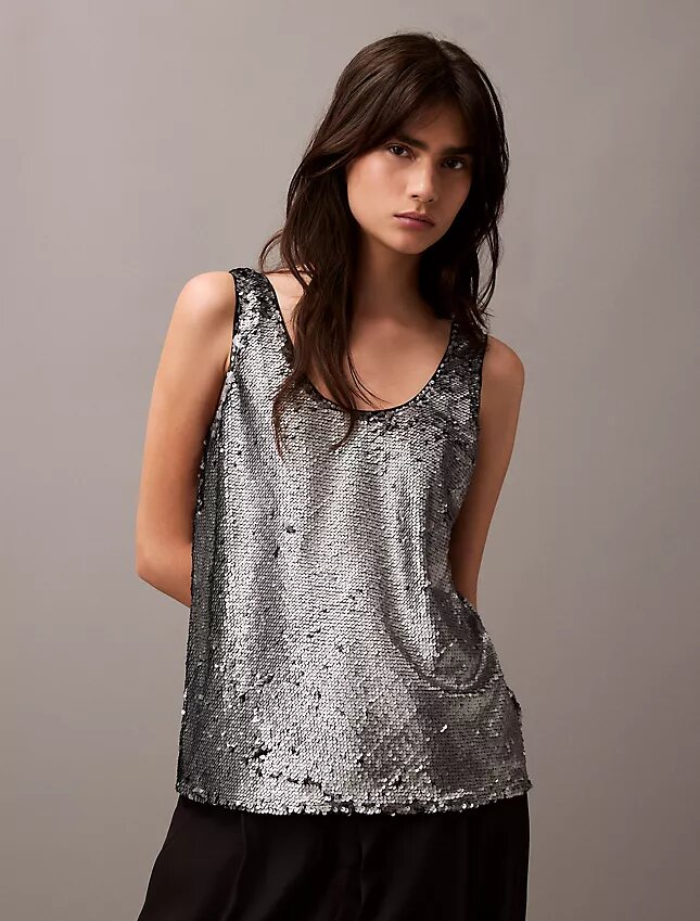 Camiseta sin mangas con lentejuelas Camiseta sin mangas con lentejuelas