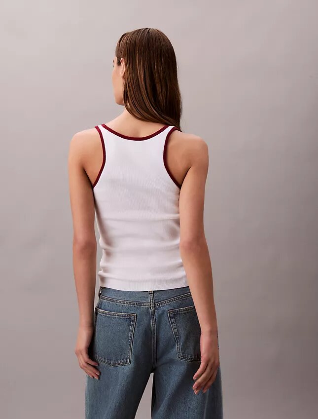 Camiseta sin mangas con ribete en contraste Camiseta sin mangas con ribete en contraste