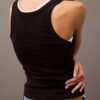 Camiseta sin mangas de algodón con ribete contorneado Camiseta sin mangas de algodón con ribete contorneado