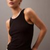 Camiseta sin mangas de algodón con ribete contorneado Camiseta sin mangas de algodón con ribete contorneado