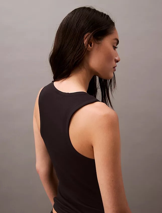 Camiseta sin mangas de Cotton Stretch acanalada Camiseta sin mangas de Cotton Stretch acanalada