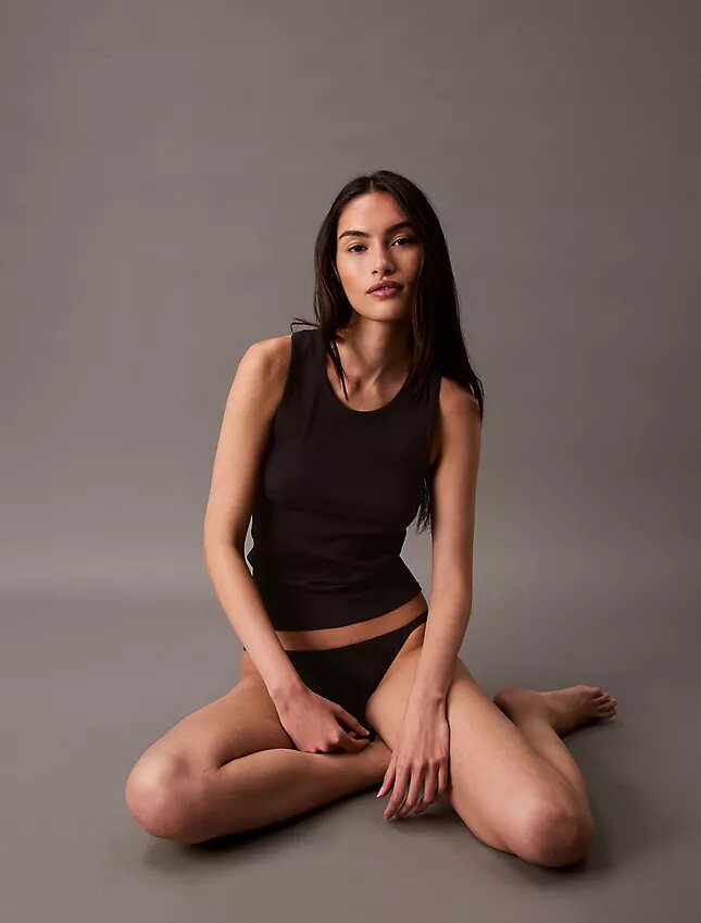 Camiseta sin mangas de Cotton Stretch acanalada Camiseta sin mangas de Cotton Stretch acanalada