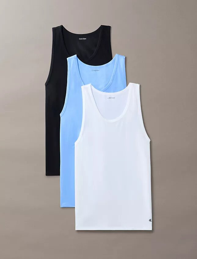 Camiseta sin mangas de mezcla de Cotton Stretch, paquete de 3 Camiseta sin mangas de mezcla de Cotton Stretch, paquete de 3
