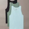 Camiseta sin mangas de mezcla de Cotton Stretch, paquete de 3 Camiseta sin mangas de mezcla de Cotton Stretch, paquete de 3