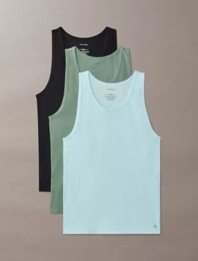 Camiseta sin mangas de mezcla de Cotton Stretch, paquete de 3 Camiseta sin mangas de mezcla de Cotton Stretch, paquete de 3
