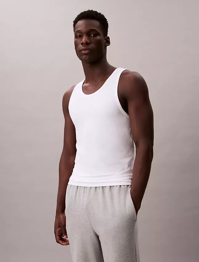 Camiseta sin mangas de mezcla de Cotton Stretch, paquete de 3 Camiseta sin mangas de mezcla de Cotton Stretch, paquete de 3