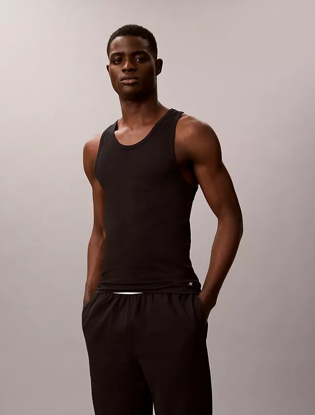 Camiseta sin mangas de mezcla de Cotton Stretch, paquete de 3 Camiseta sin mangas de mezcla de Cotton Stretch, paquete de 3