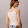Camiseta sin mangas de punto trenzado con Monologo tejido Camiseta sin mangas de punto trenzado con Monologo tejido