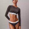 Camiseta sin tirantes de manga larga con forro ligero de algodón Modal Bralette Icon