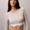 Camiseta sin tirantes de manga larga con forro ligero de algodón Modal Bralette Icon