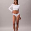 Camiseta sin tirantes de manga larga con forro ligero de algodón Modal Bralette Icon