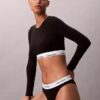 Camiseta sin tirantes de manga larga con forro ligero de algodón Modal Bralette Icon