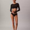 Camiseta sin tirantes de manga larga con forro ligero de algodón Modal Bralette Icon
