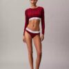 Camiseta sin tirantes de manga larga con forro ligero de algodón Modal Bralette Icon