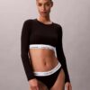 Camiseta sin tirantes de manga larga con forro ligero de algodón Modal Bralette Icon