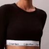 Camiseta sin tirantes de manga larga con forro ligero de algodón Modal Bralette Icon