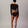 Camiseta sin tirantes de manga larga con forro ligero de algodón Modal Bralette Icon