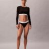 Camiseta sin tirantes de manga larga con forro ligero de algodón Modal Bralette Icon