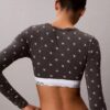 Camiseta sin tirantes de manga larga con forro ligero de algodón Modal Bralette Icon