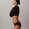 Camiseta sin tirantes de manga larga con forro ligero de algodón Modal Bralette Icon