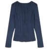 Cardigan ajustado de canalé ancho para niñas Cardigan ajustado de canalé ancho para niñas