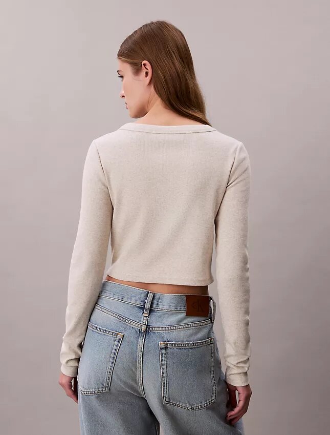 Cardigan corto de canalé Cardigan corto de canalé