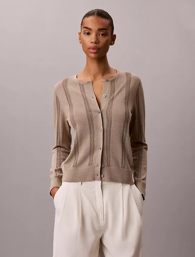 Cardigan de mezcla de lino Cardigan de mezcla de lino