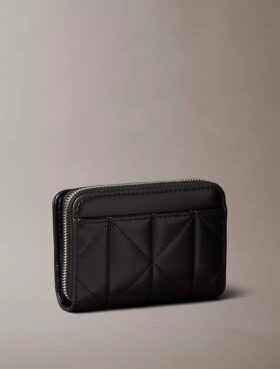 Cartera con solapa y cremallera con logotipo acolchado Cartera con solapa y cremallera con logotipo acolchado