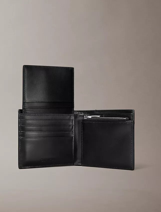 Cartera doble con logotipo en relieve y tarjetero Cartera doble con logotipo en relieve y tarjetero