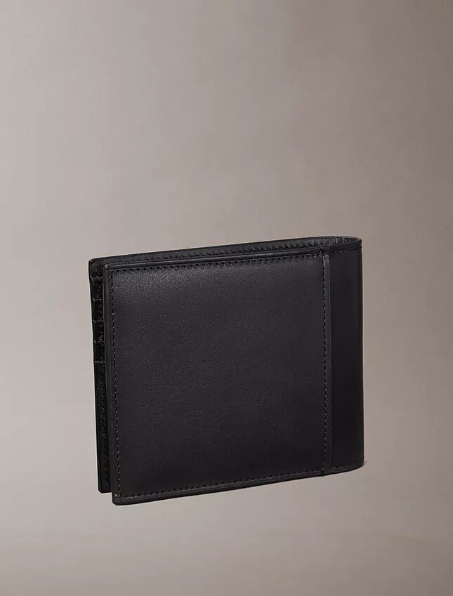 Cartera doble con placa con logotipo Cartera doble con placa con logotipo