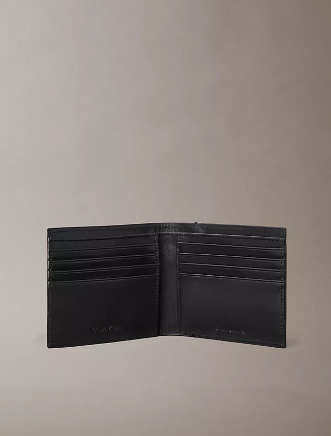 Cartera doble con placa con logotipo Cartera doble con placa con logotipo