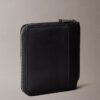 Cartera doble de cuero con cremallera