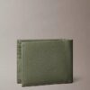 Cartera doble de piel con grano de guijarros y compartimento para monedas Cartera doble de piel con grano de guijarros y compartimento para monedas