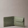 Cartera doble de piel con grano de guijarros y compartimento para monedas Cartera doble de piel con grano de guijarros y compartimento para monedas
