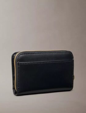 Cartera mediana de cuero con cremallera Cartera mediana de cuero con cremallera