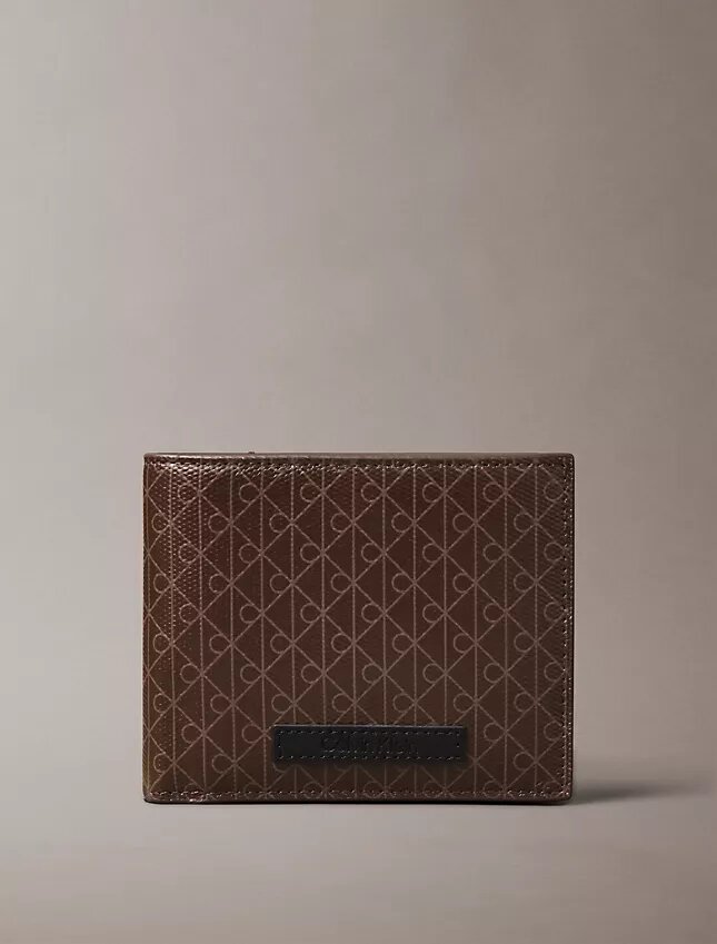 Cartera plegable con el logotipo del emblema en toda la superficie y bolsillo para monedas Cartera plegable con el logotipo del emblema en toda la superficie y bolsillo para monedas