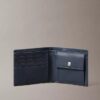 Cartera plegable con el logotipo del emblema en toda la superficie y bolsillo para monedas Cartera plegable con el logotipo del emblema en toda la superficie y bolsillo para monedas
